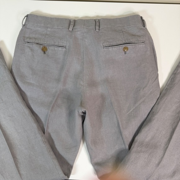 J.Crew Ludlow Classic Baird McNutt Irish Linen Pants Grey Mens 32x32 Dress Work - Picture 6 of 9